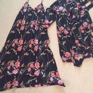 Silk nightie and robe